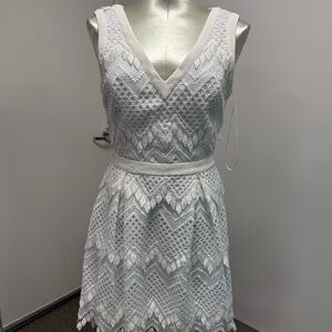 NWT Adelyn Rae White Lace Detail V Neck Dress